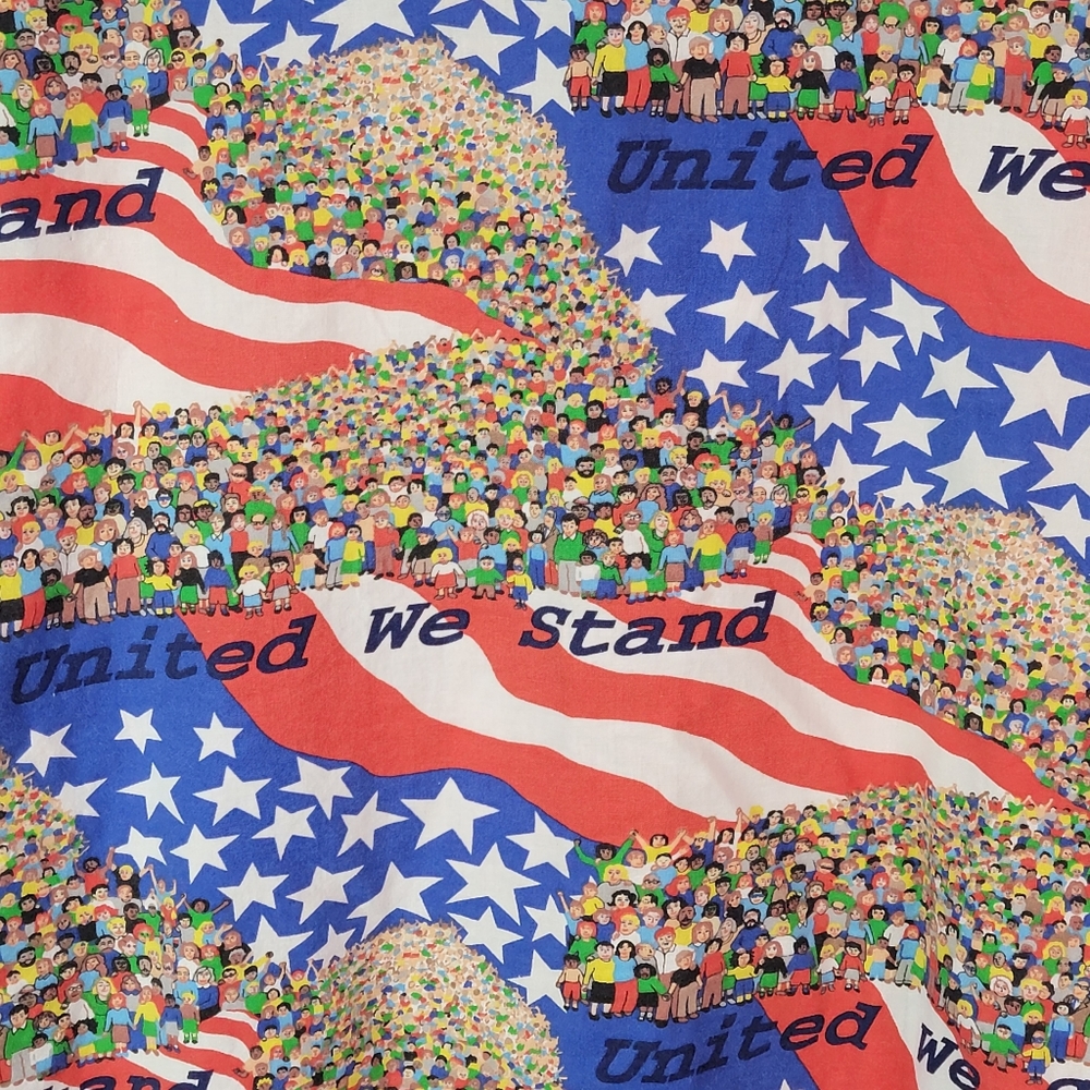 United We Stand Handmade Patriotic 4th of July Celebrate America Button Up L - Picture 6 of 11
